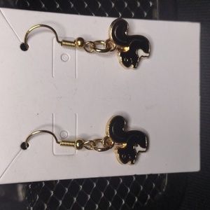Black & White Squirrel Earrings